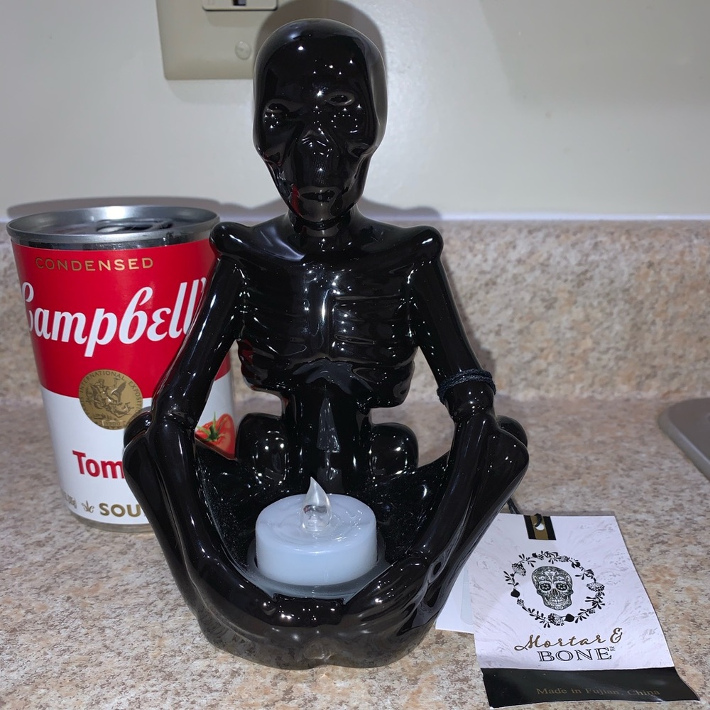 Ceramic Skeleton Candle Holder. NWT.